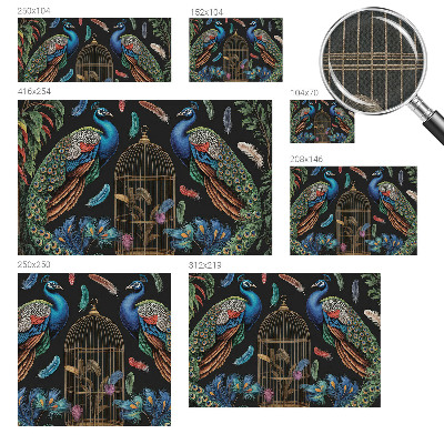3D wall mural Exotic peacocks