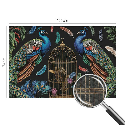 3D wall mural Exotic peacocks