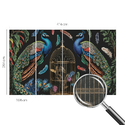3D wall mural with an exotic peacock design