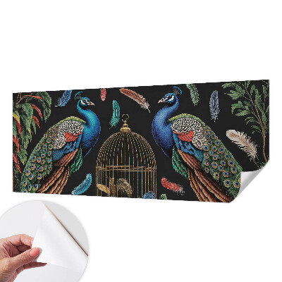 3D wall mural Exotic peacocks