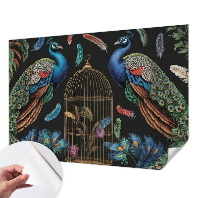 3D wall mural Exotic peacocks