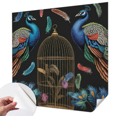 3D wall mural with an exotic peacock design