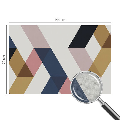 Peel and stick wall mural for kids' room with a colorful rhombus pattern