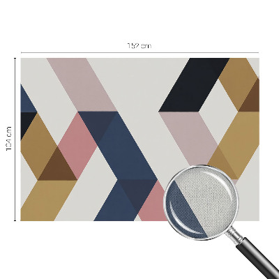 Peel and stick wall mural for kids' room with a colorful rhombus pattern