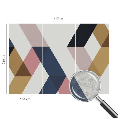 Peel and stick wall mural for kids' room with a colorful rhombus pattern