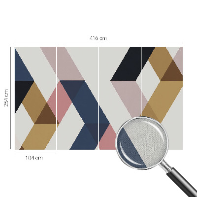 Peel and stick wall mural for kids' room with a colorful rhombus pattern