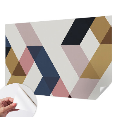 Peel and stick wall mural for kids' room with a colorful rhombus pattern
