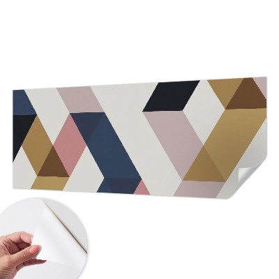 Peel and stick wall mural for kids' room with a colorful rhombus pattern