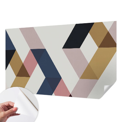 Peel and stick wall mural for kids' room with a colorful rhombus pattern
