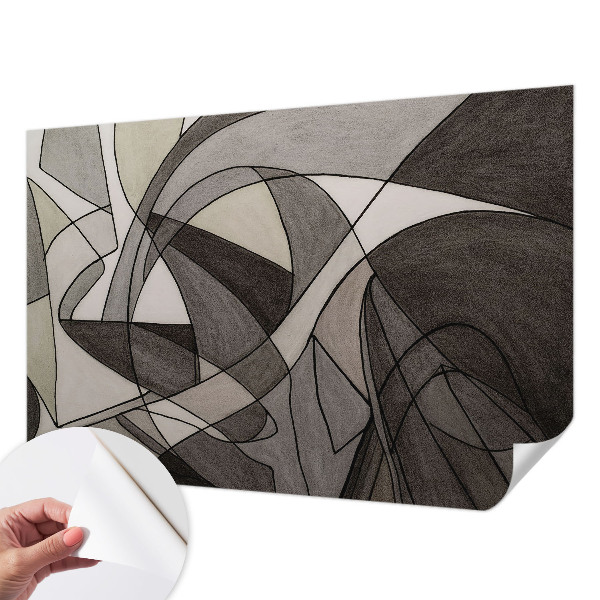 3D photo wallpaper mural with a geometric abstraction design