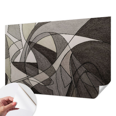 3D photo wallpaper mural with a geometric abstraction design