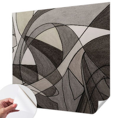 3D photo wallpaper mural with a geometric abstraction design