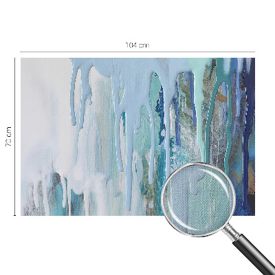 Nursery wall mural with a blue cascading water design
