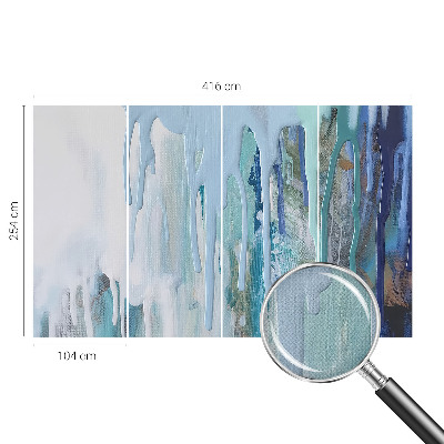Nursery wall mural with a blue cascading water design