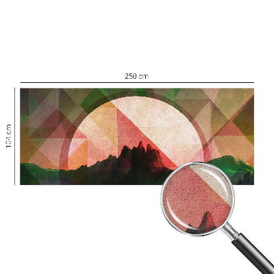 Baby room wall mural with a picturesque hills design