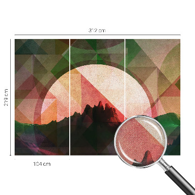 Baby room wall mural with a picturesque hills design