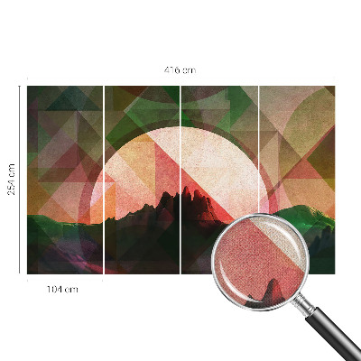 Baby room wall mural with a picturesque hills design