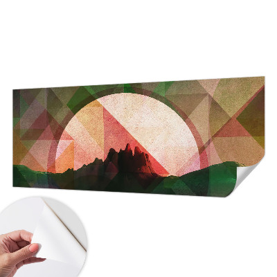 Baby room wall mural with a picturesque hills design