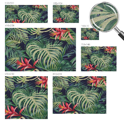 Peel and stick wall mural with an exotic plant motif
