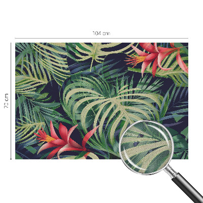 Peel and stick wall mural with an exotic plant motif