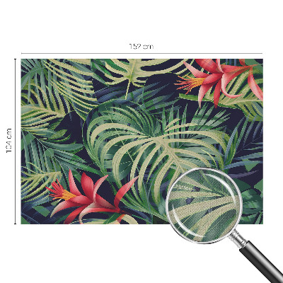 Peel and stick wall mural with an exotic plant motif