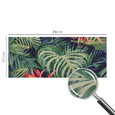 Peel and stick wall mural with an exotic plant motif