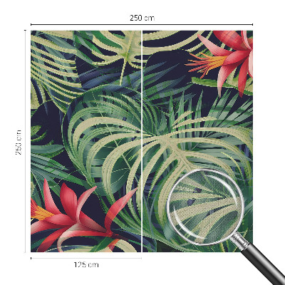 Peel and stick wall mural with an exotic plant motif