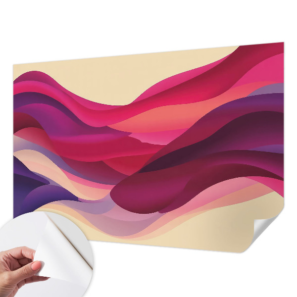 Children's wall mural with a liquid waves design