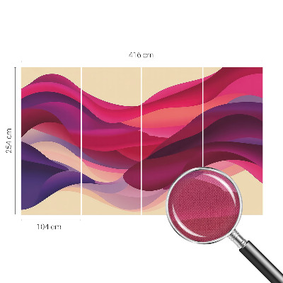 Children's wall mural with a liquid waves design