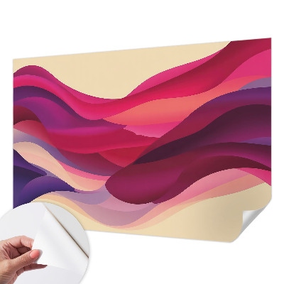 Children's wall mural with a liquid waves design