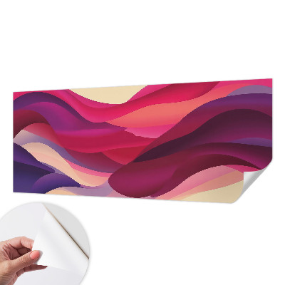 Children's wall mural with a liquid waves design