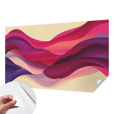 Children's wall mural with a liquid waves design