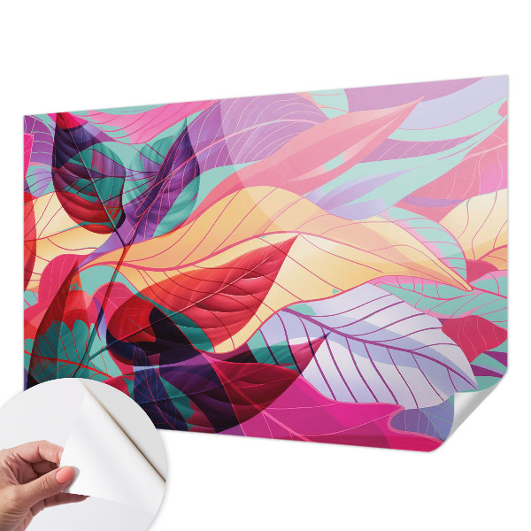 Self-adhesive wall mural Abstract leaves