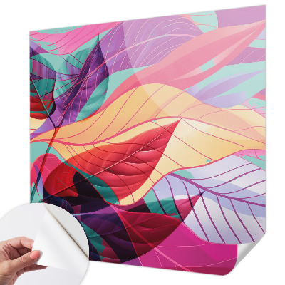 Self-adhesive wall mural Abstract leaves