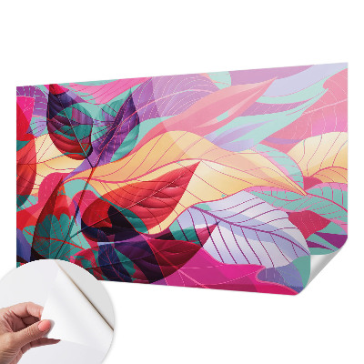 Self-adhesive wall mural Abstract leaves