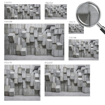 Removable wall mural with a concrete block pattern
