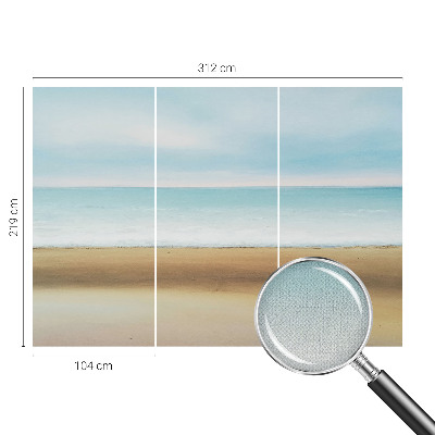 Stick-on wall mural featuring a seaside landscape