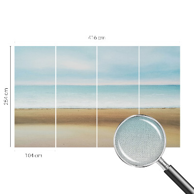Stick-on wall mural featuring a seaside landscape