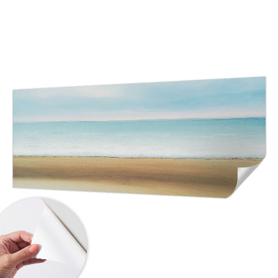 Stick-on wall mural featuring a seaside landscape