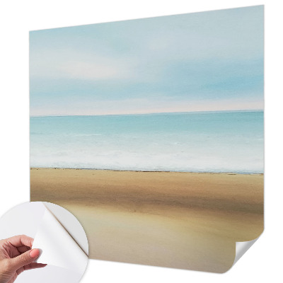 Stick-on wall mural featuring a seaside landscape