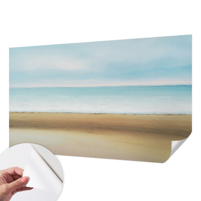 Stick-on wall mural featuring a seaside landscape