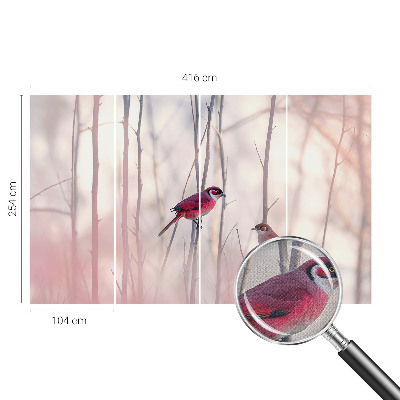 Self-adhesive photo wallpaper with a pair of birds motif