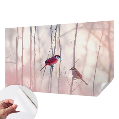 Self-adhesive photo wallpaper with a pair of birds motif