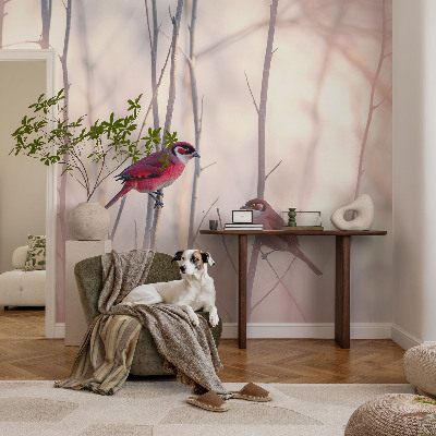 Self-adhesive photo wallpaper with a pair of birds motif