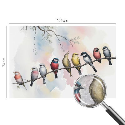 Peel and stick wall mural for bedroom with a birds on a branch design