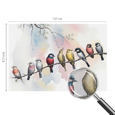 Peel and stick wall mural for bedroom with a birds on a branch design