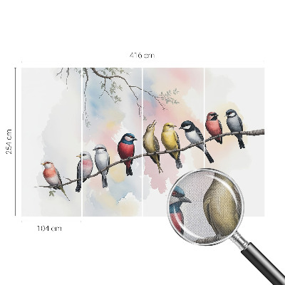Peel and stick wall mural for bedroom Birds on a branch
