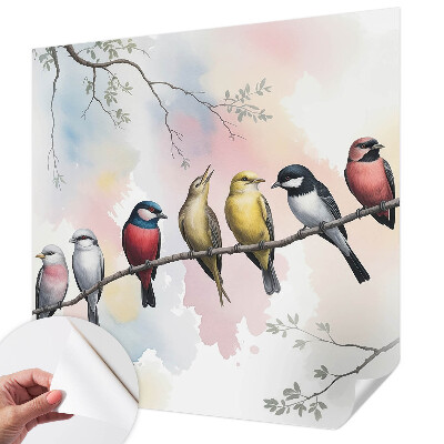 Peel and stick wall mural for bedroom Birds on a branch