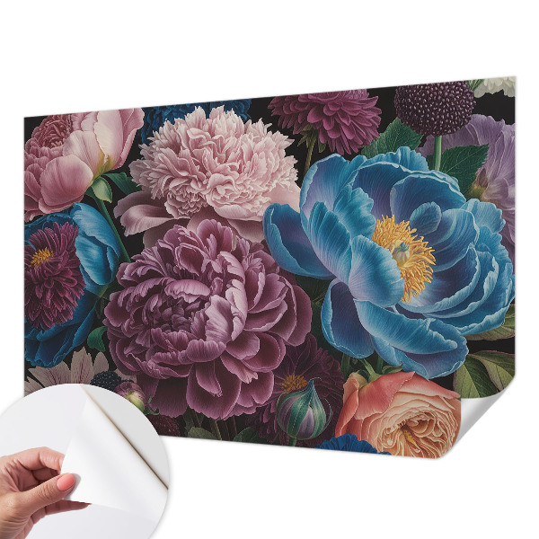 Peel and stick wall mural for kids' room Colorful flowers