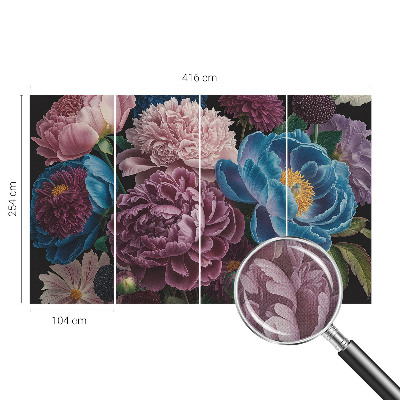 Peel and stick wall mural for kids' room Colorful flowers